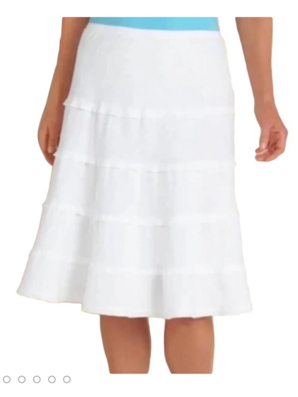 Soft Surroundings Linen A-Line Pull On Tiered Skirt Size Medium